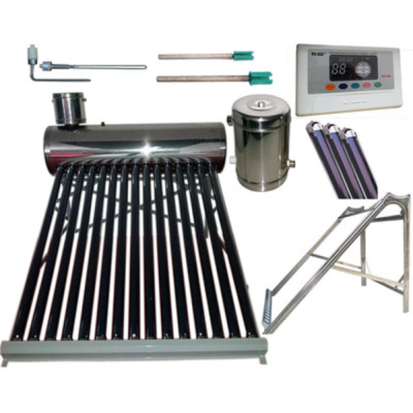 200L Non Pressurized Stainless Steel Evacuated Vacuum Tube Solar Water Heater + Installation